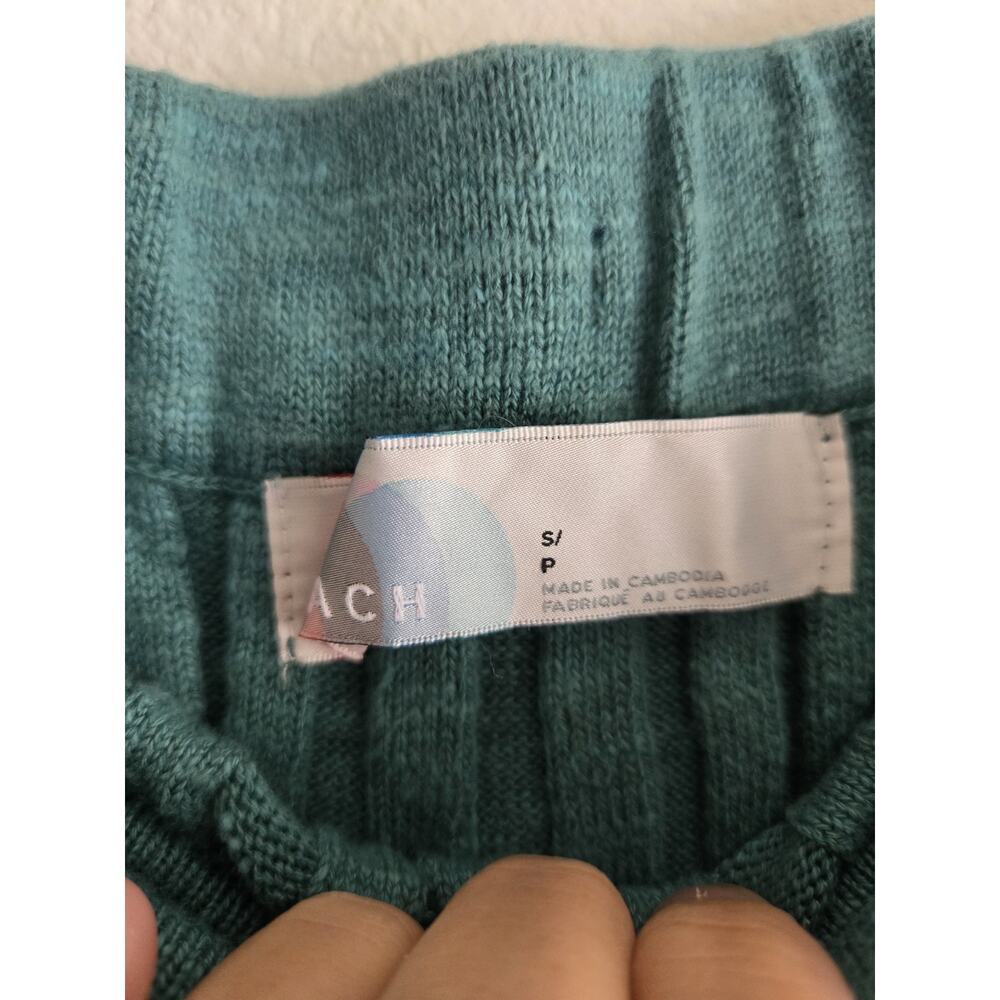 Free People Beach Veda Maxi Skirt Linen Blend Teal Boho Resort Coastal Beach Sm - Picture 4 of 6